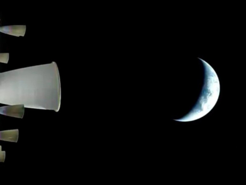 Orion and crescent earth