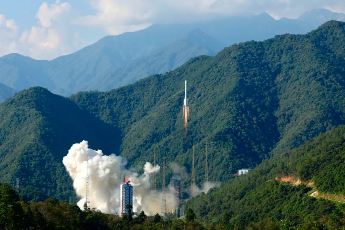 A Long March 3B lifts off from Xichang carrying the 59th and 60th Beidou navigation satellites into orbit, Sept. 19 (UTC), 2024.