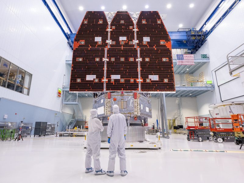 The Nancy Grace Roman Space Telescope completed final assembly in late November 2025. Credit: Jolearra Tshiteya/NASA