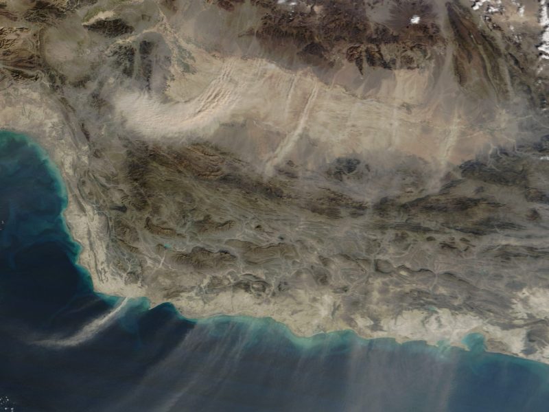 Wind sweeps dust across across southeastern Iran in January 2025. Credit: NASA Earth Observatory image by Michala Garrison